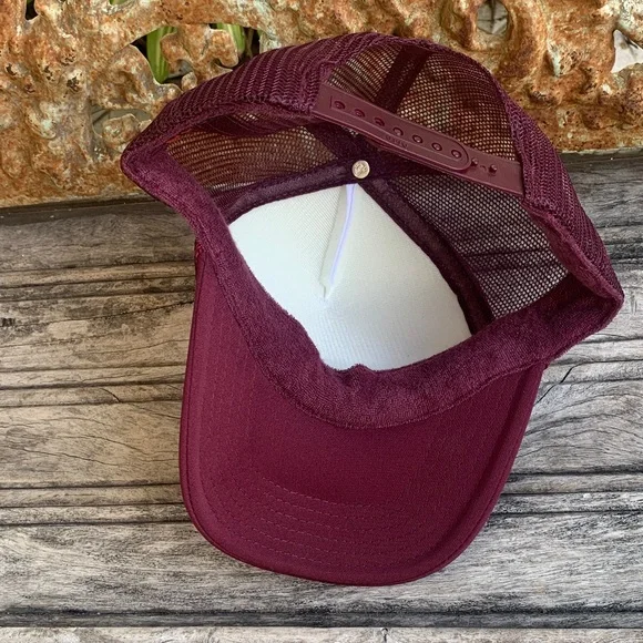 Vintage The Judds Concert Hat by OTTO Maroon and White Mesh Trucker Cap - Picture 4 of 13